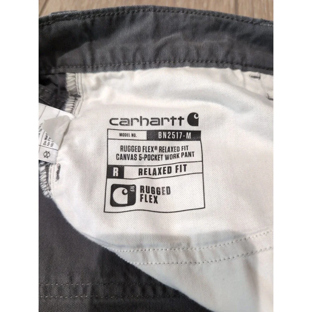 CARHARTT CANVAS RELAXED FIT  PANTS GRAY IN MEN'S SIZE 44x30(44x28 actual) EUC
